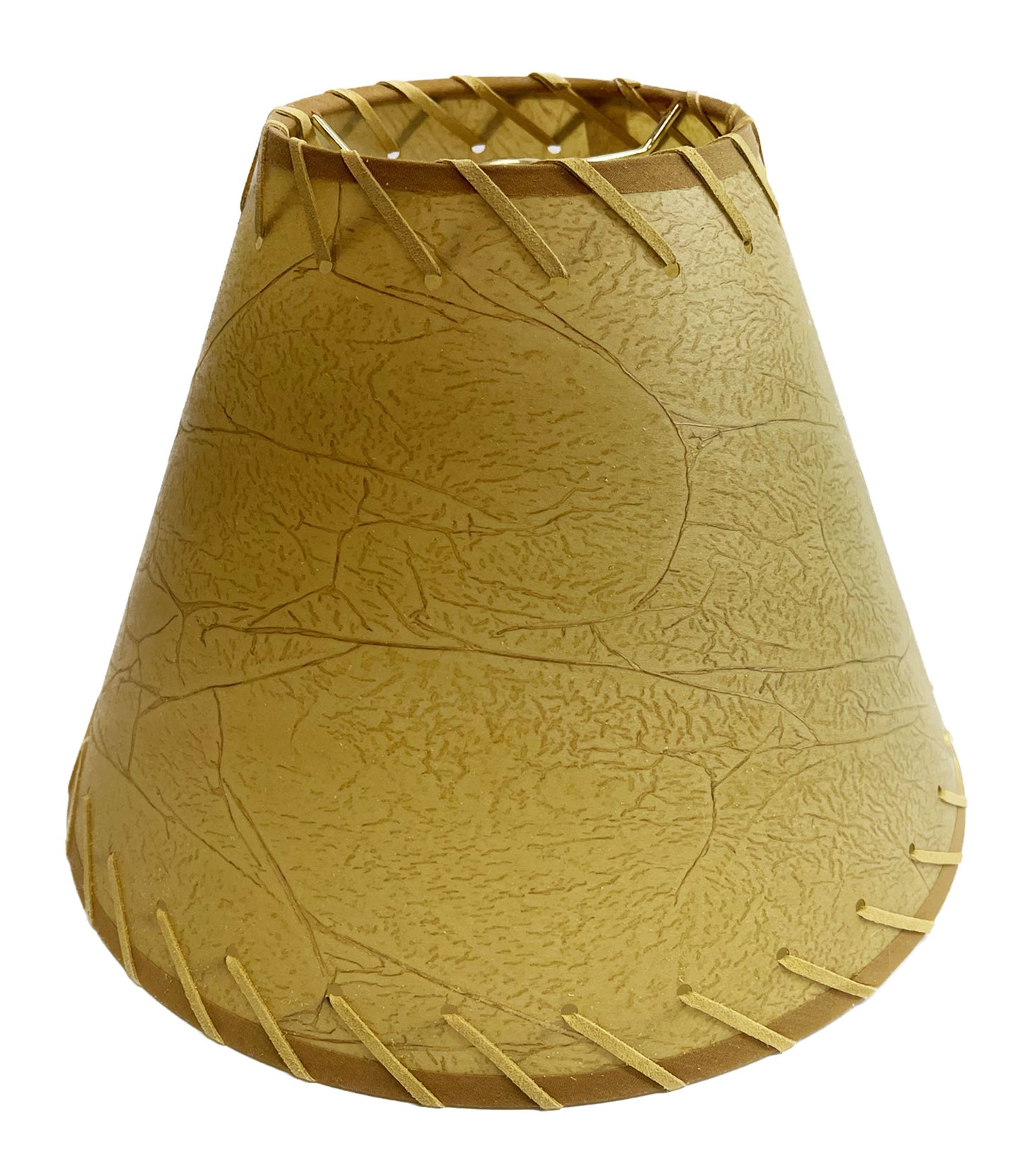 Rustic Oiled Kraft Crackled Lamp Shade with Suede Lacing - 12"