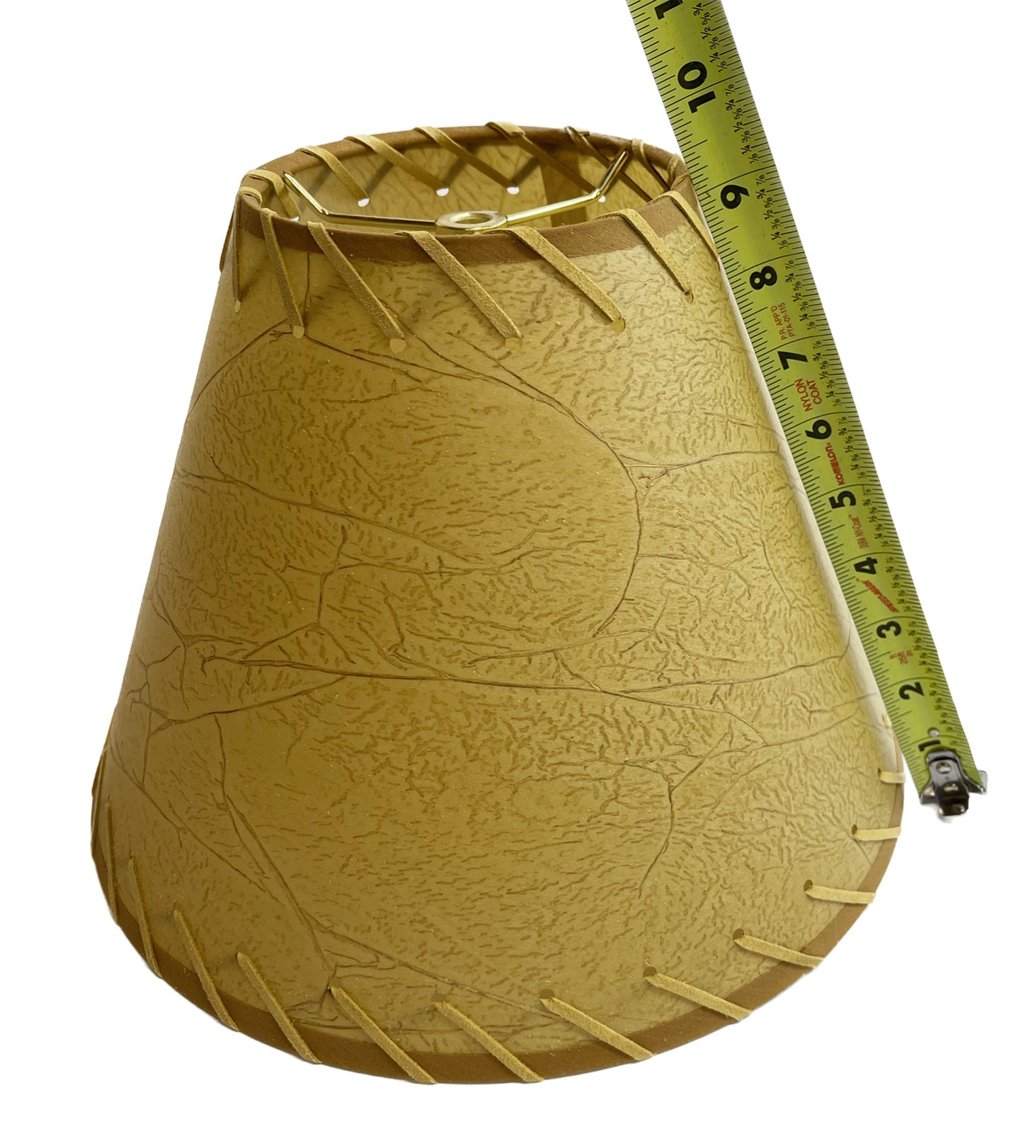 Rustic Oiled Kraft Crackled Lamp Shade with Suede Lacing - 12"