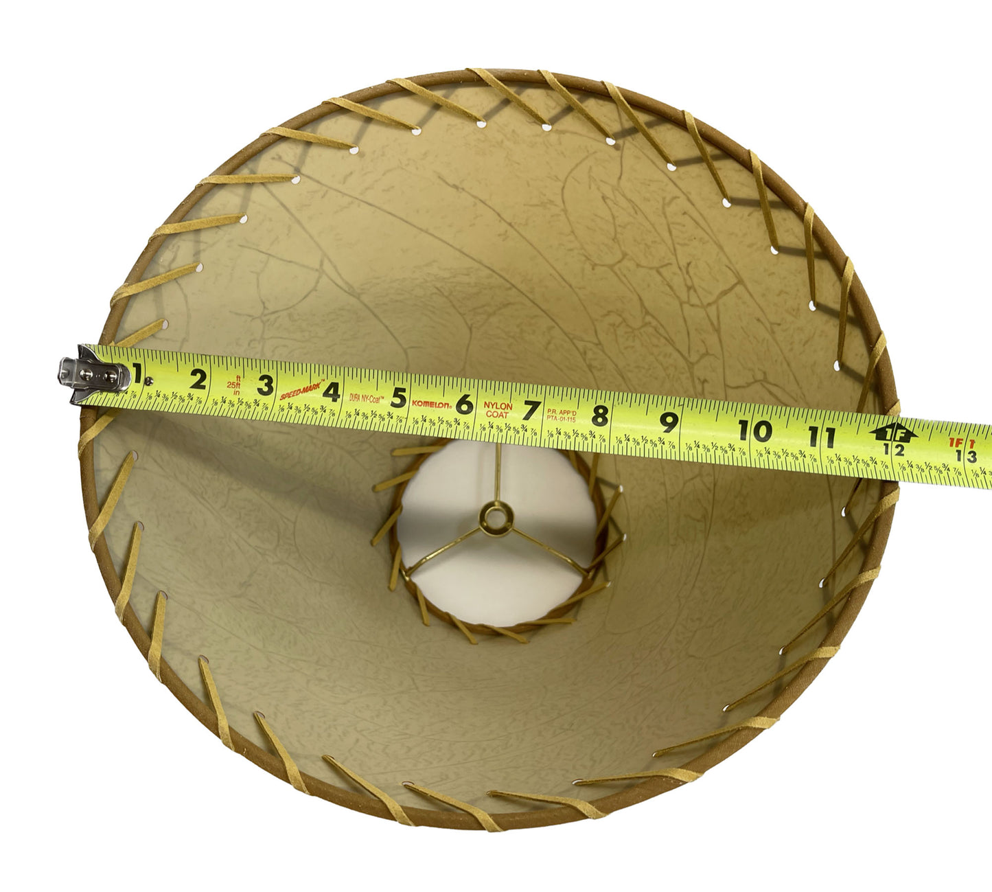 Rustic Oiled Kraft Crackled Lamp Shade with Suede Lacing - 12"
