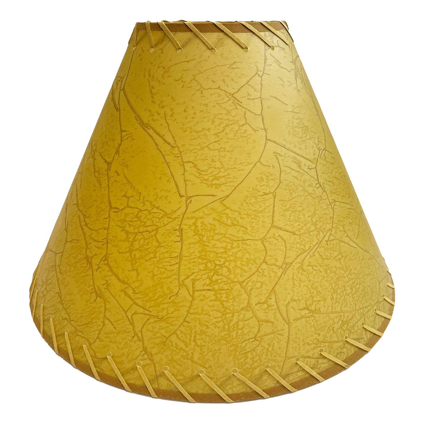 Rustic Oiled Kraft Crackled Lamp Shade with Suede Lacing - 18"