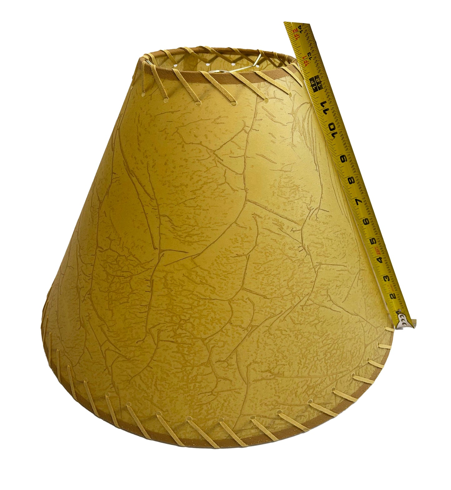 Rustic Oiled Kraft Crackled Lamp Shade with Suede Lacing - 18"