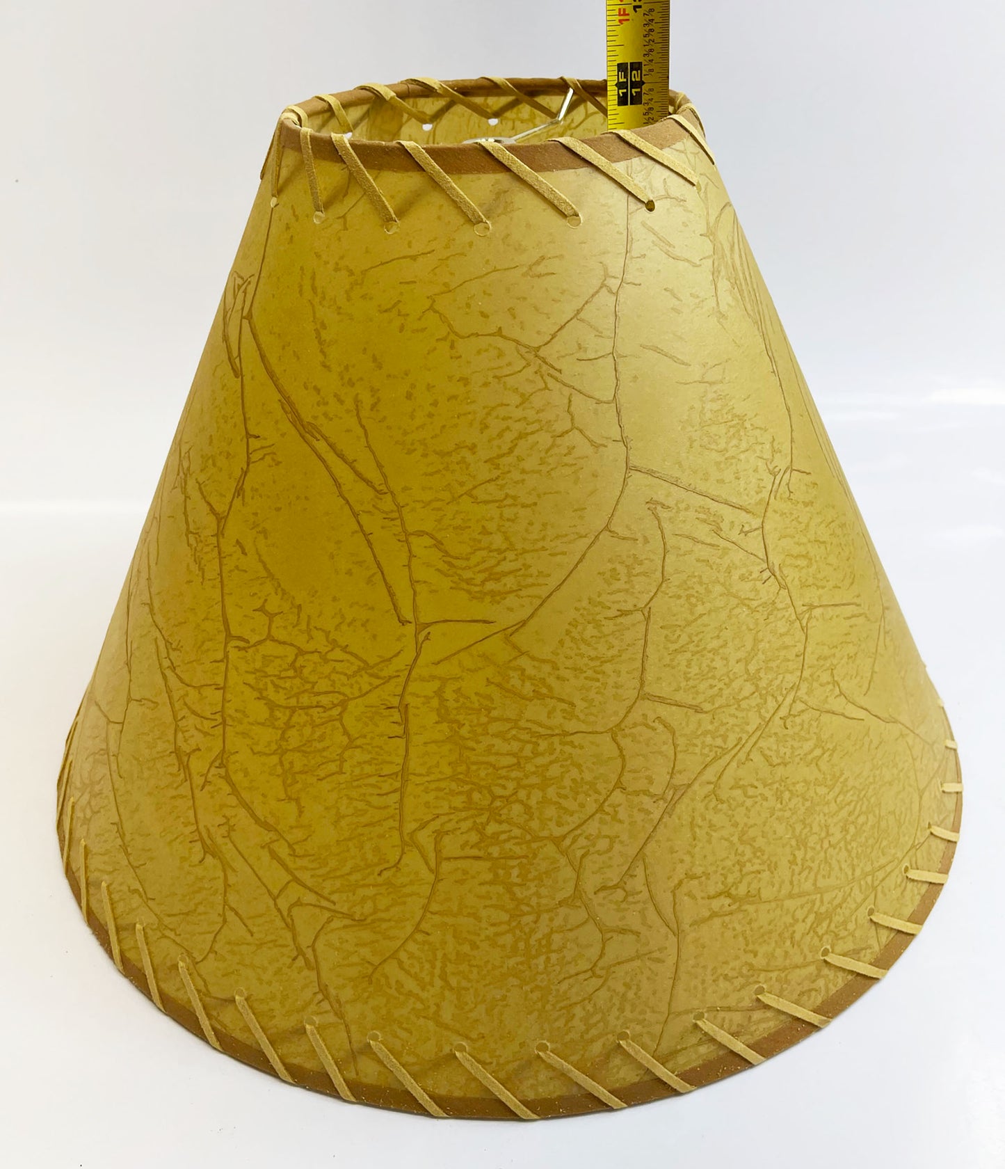 Rustic Oiled Kraft Crackled Lamp Shade with Suede Lacing - 18"