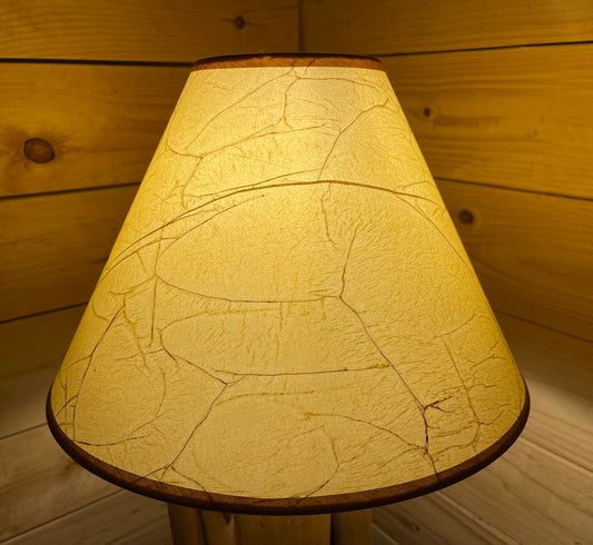 Rustic Oiled Kraft Crackled Lamp Shade - No Lace - 14"