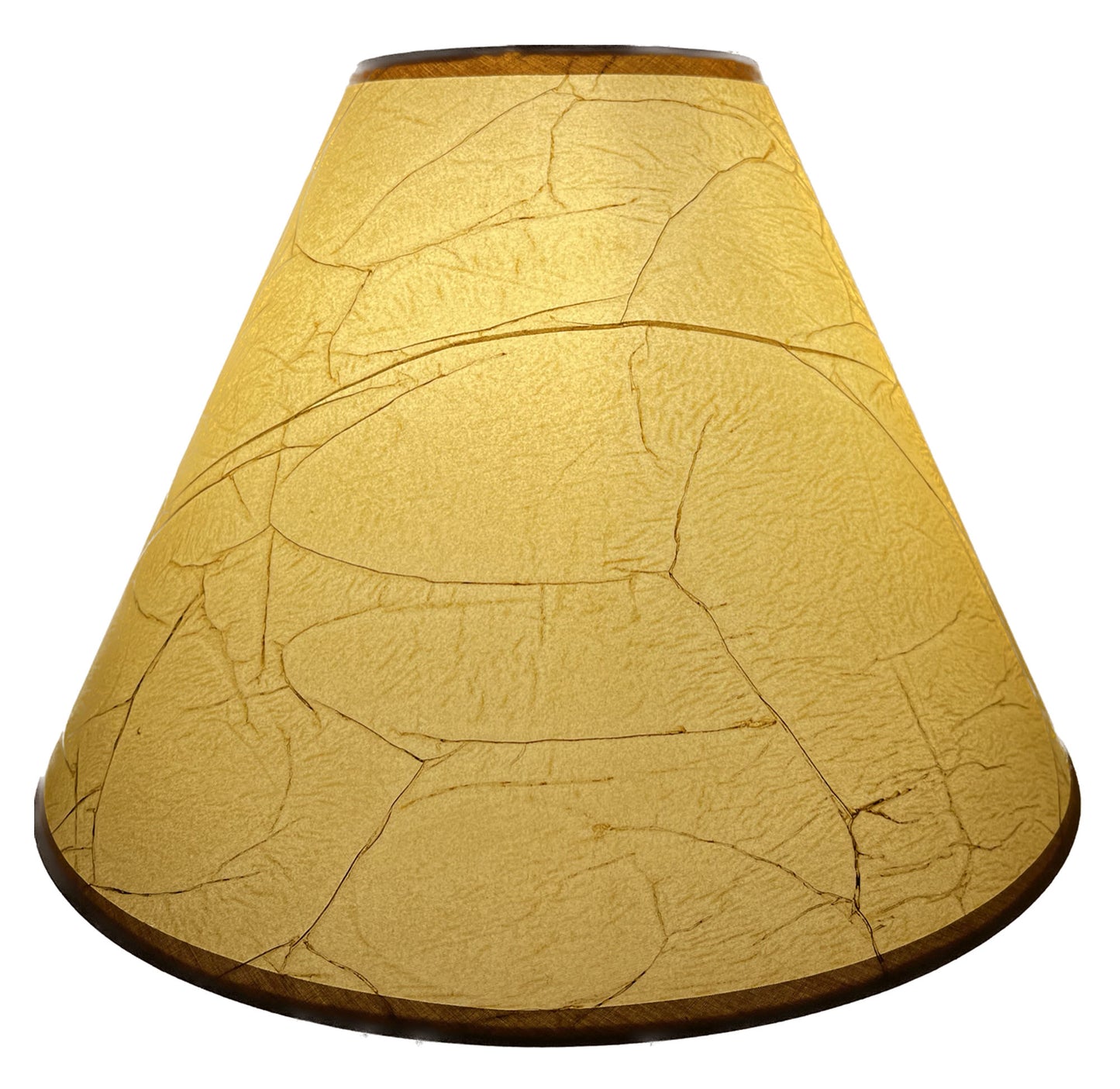 Rustic Oiled Kraft Crackled Lamp Shade - No Lace - 14"