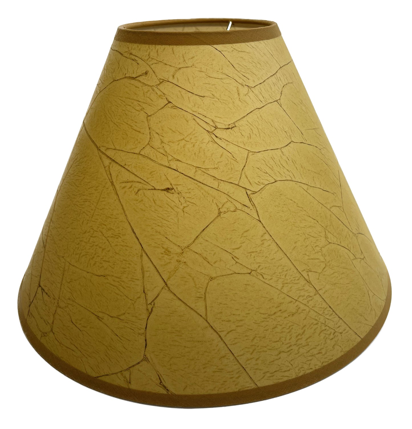 Rustic Oiled Kraft Crackled Lamp Shade - No Lace - 14"