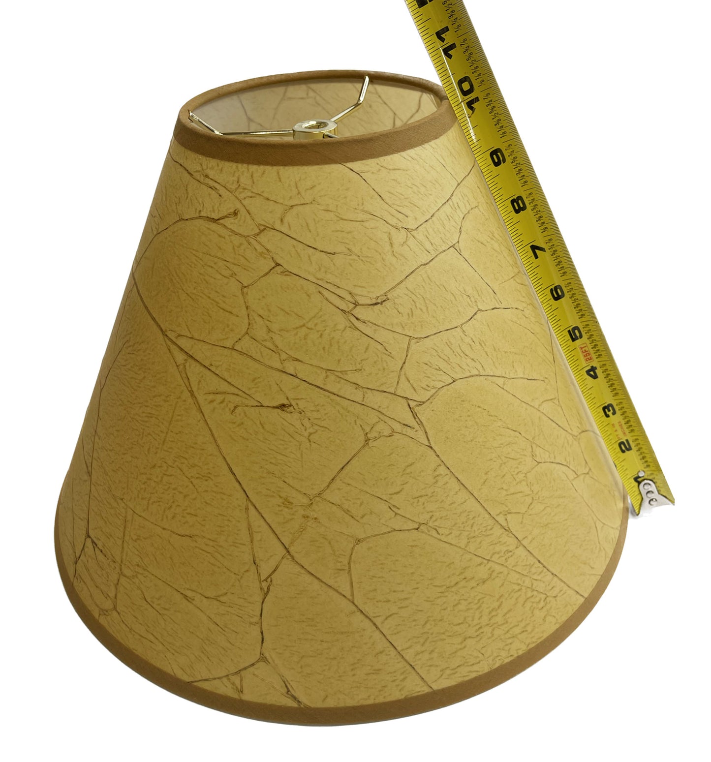 Rustic Oiled Kraft Crackled Lamp Shade - No Lace - 14"