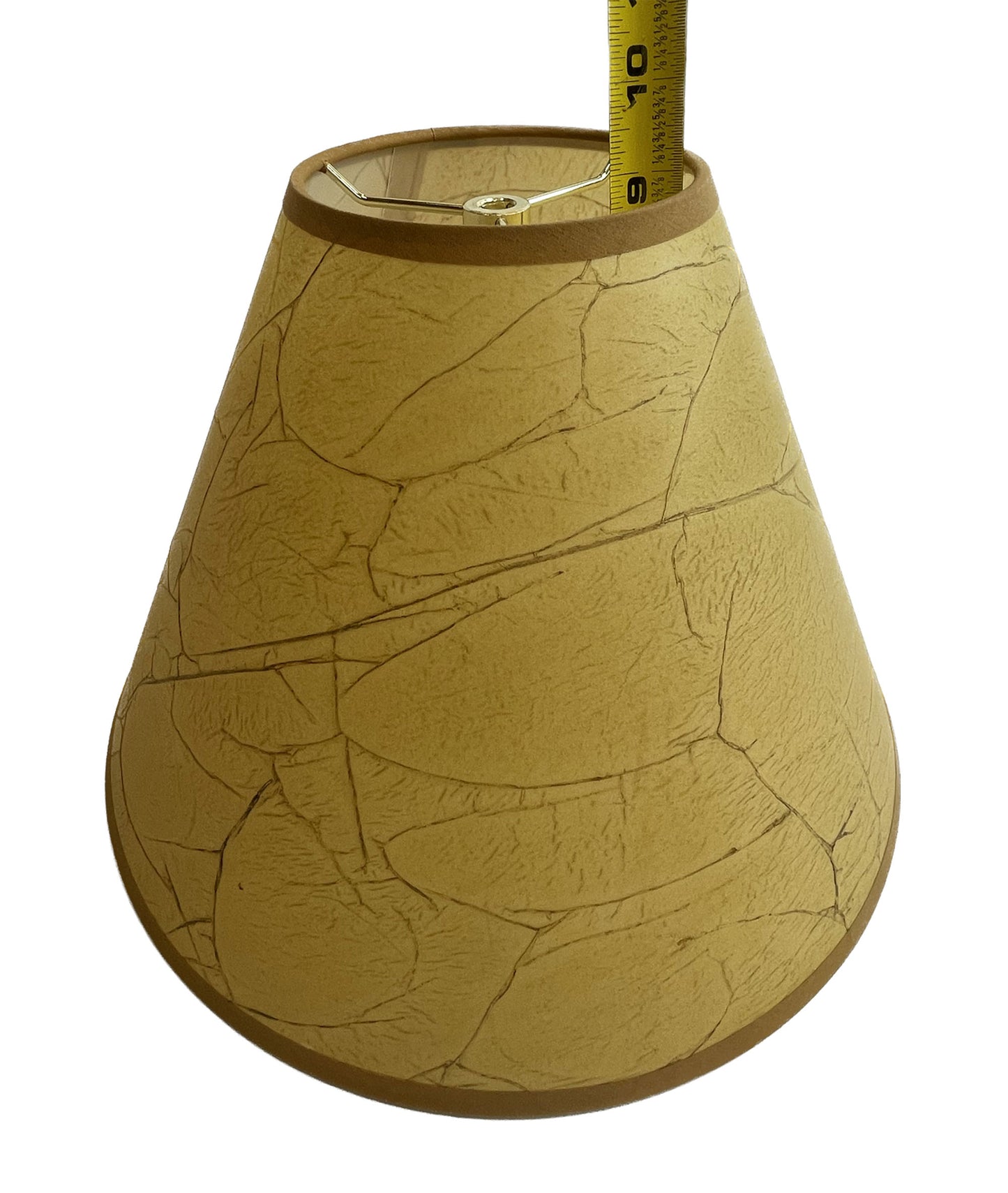 Rustic Oiled Kraft Crackled Lamp Shade - No Lace - 14"