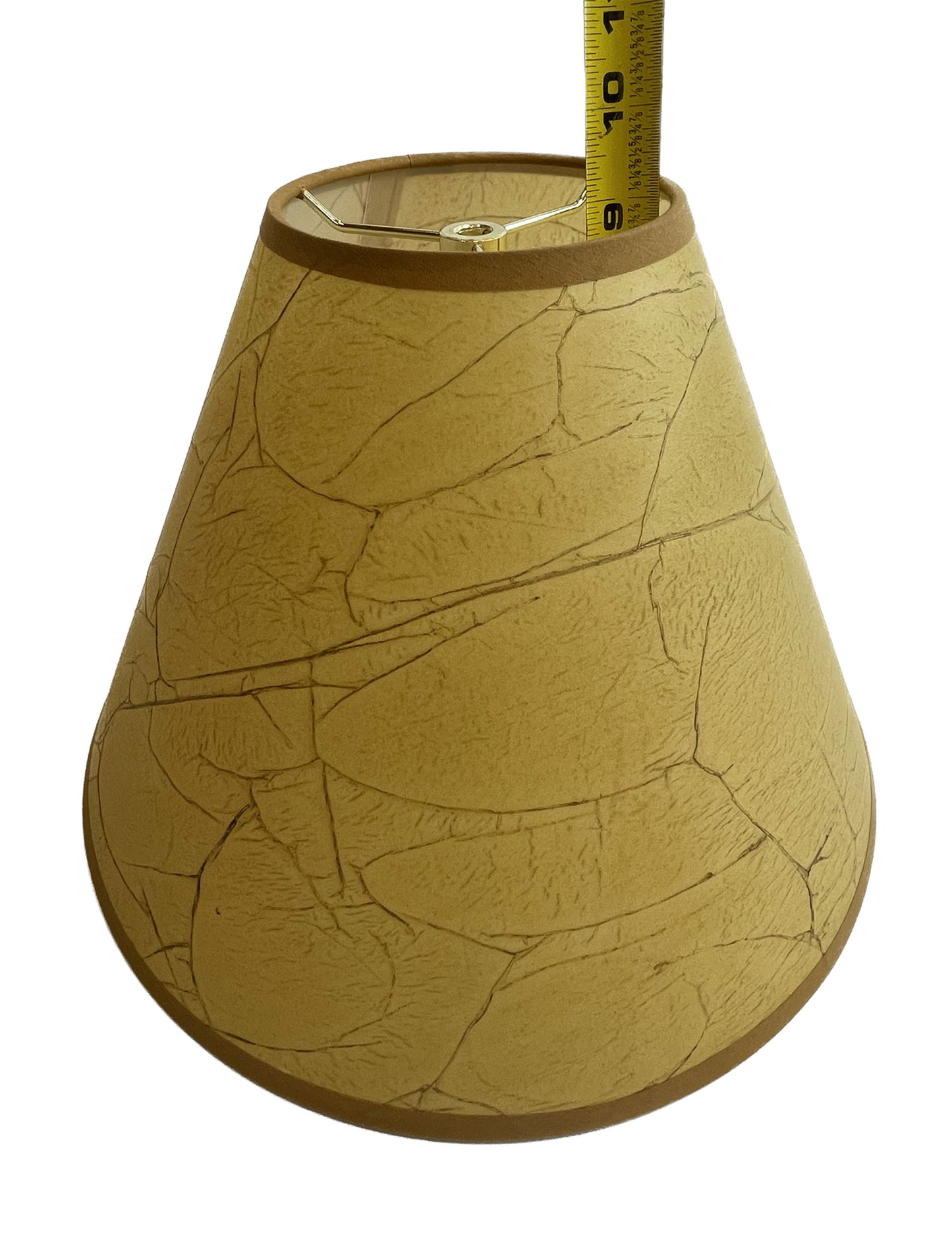 Rustic Oiled Kraft Crackled Lamp Shade - No Lace - 14"
