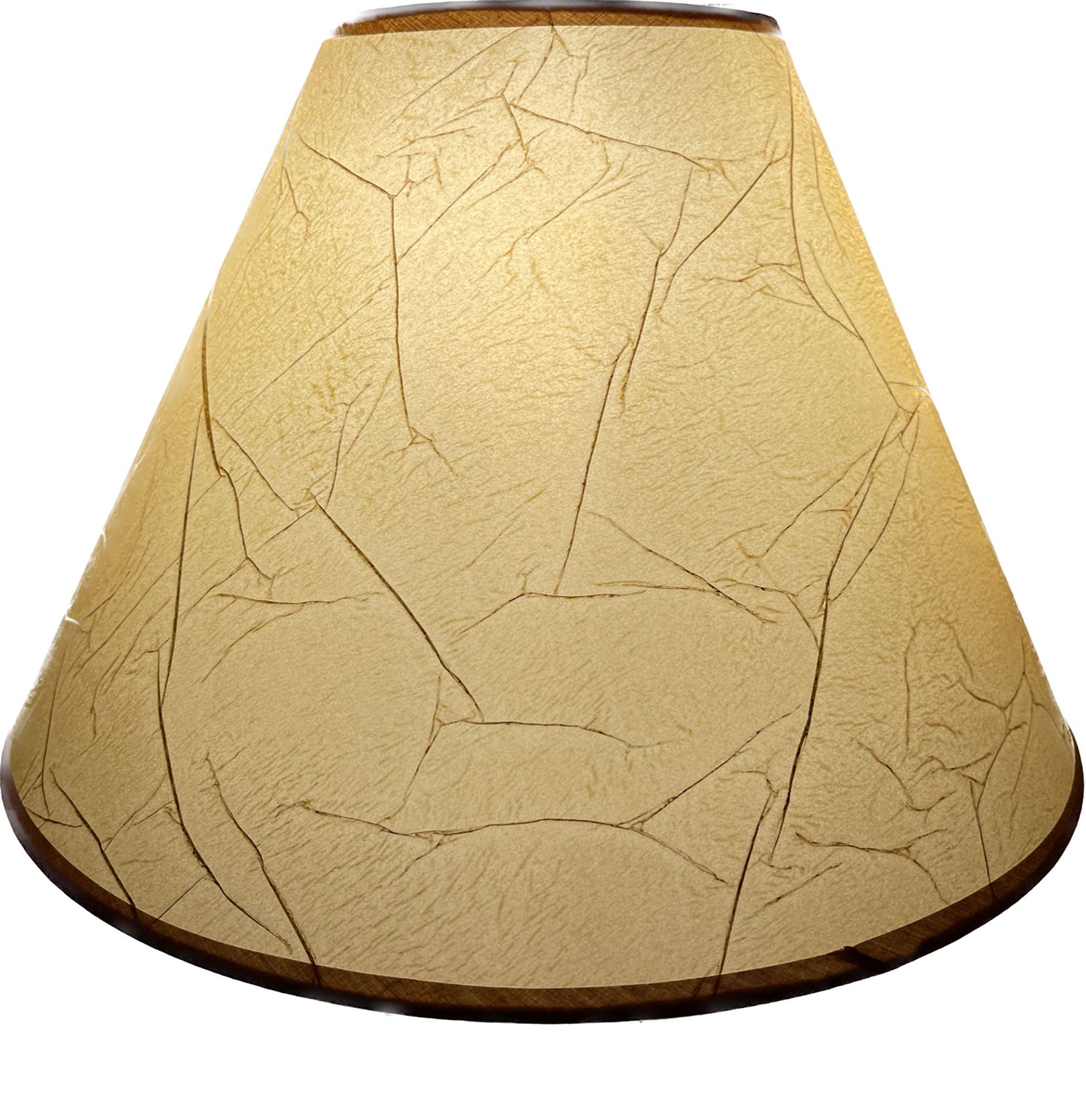 Rustic Oiled Kraft Crackled Lamp Shade - No Lace - 16"