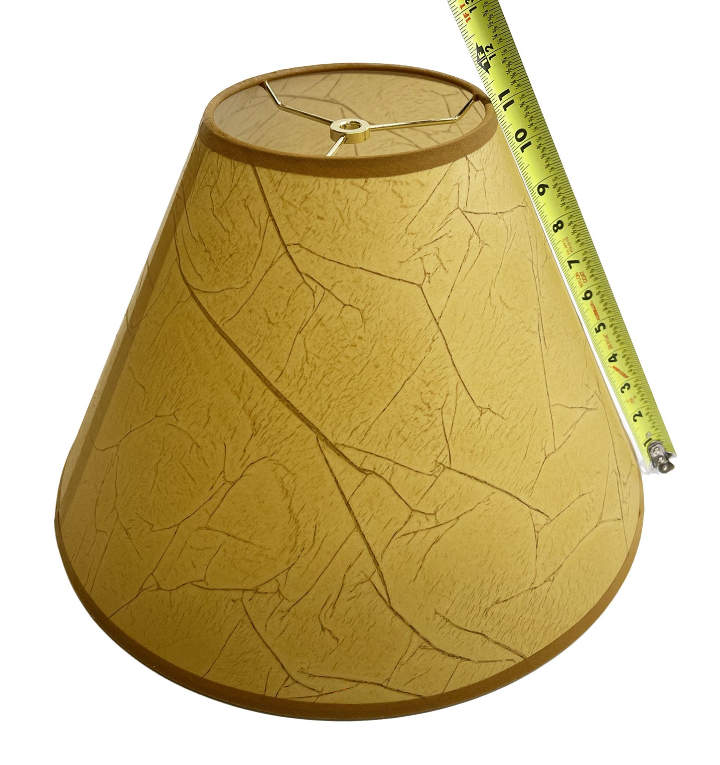 Rustic Oiled Kraft Crackled Lamp Shade - No Lace - 16"