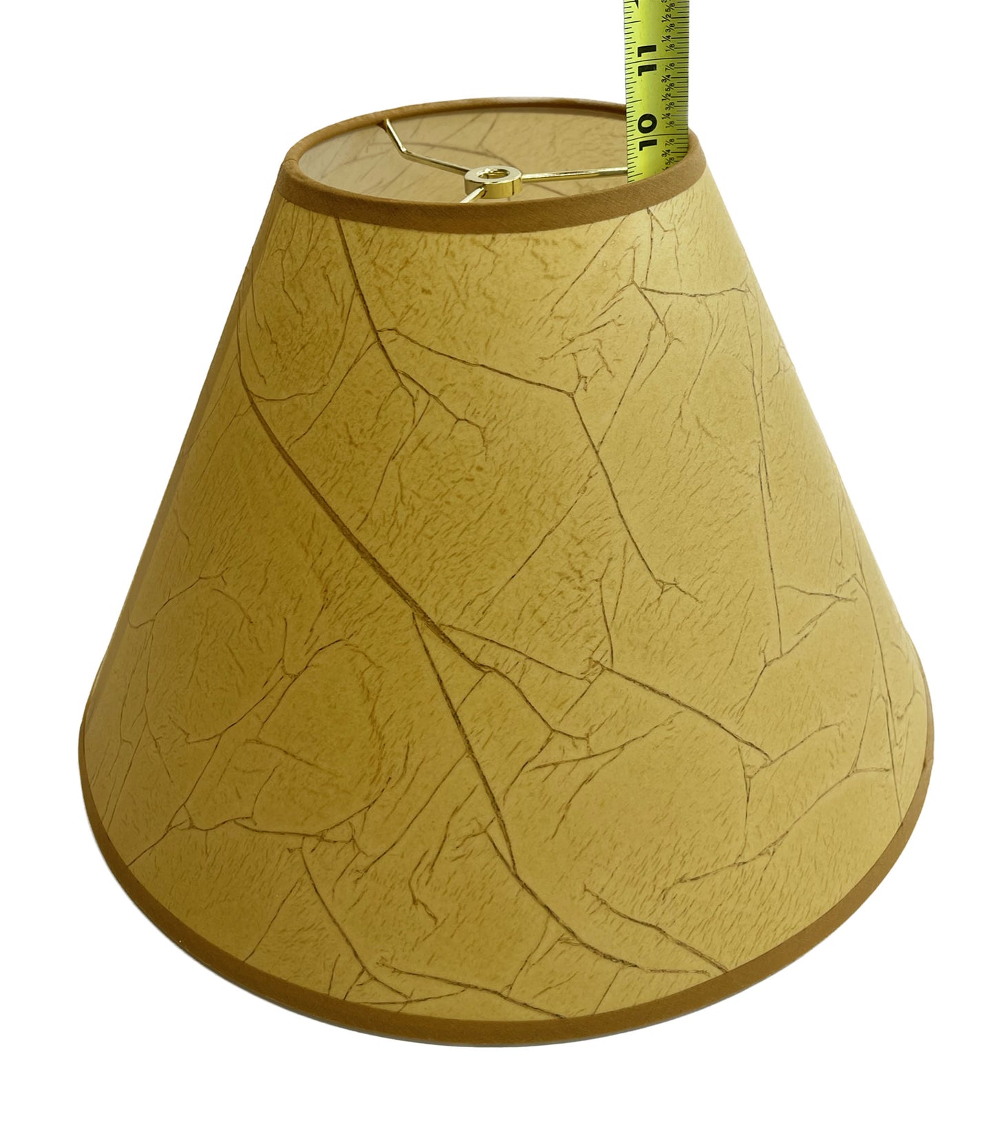 Rustic Oiled Kraft Crackled Lamp Shade - No Lace - 16"