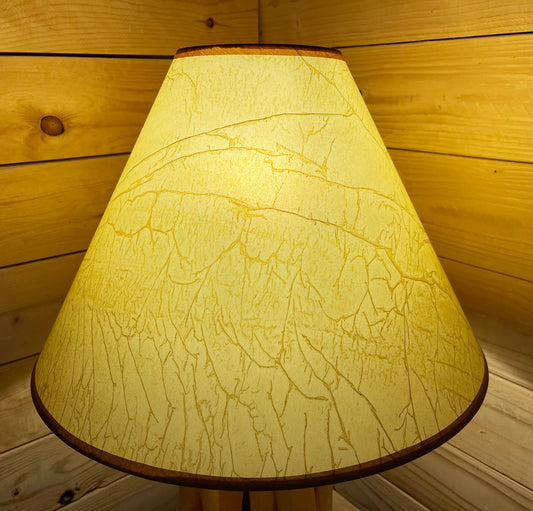 Rustic Oiled Kraft Paper Crackled Lamp Shade - NO LACING - 18"