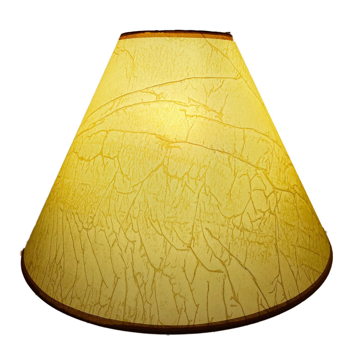 Rustic Oiled Kraft Paper Crackled Lamp Shade - NO LACING - 18"