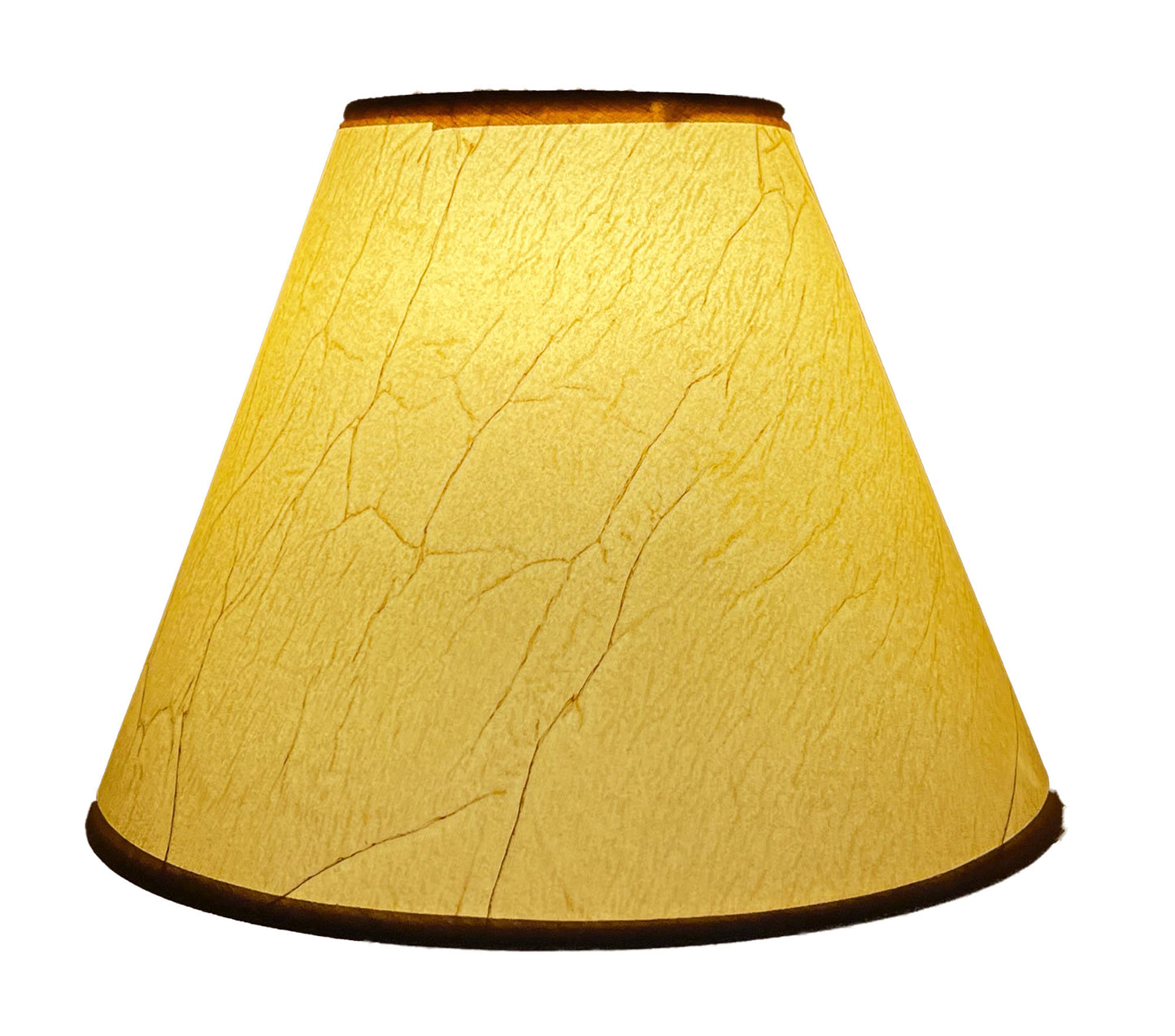 Rustic Oiled Kraft Crackled Clip-On Lamp Shade NO LACE - 9"