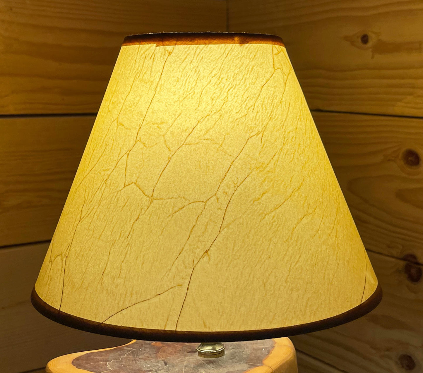 Rustic Oiled Kraft Crackled Clip-On Lamp Shade NO LACE - 9"
