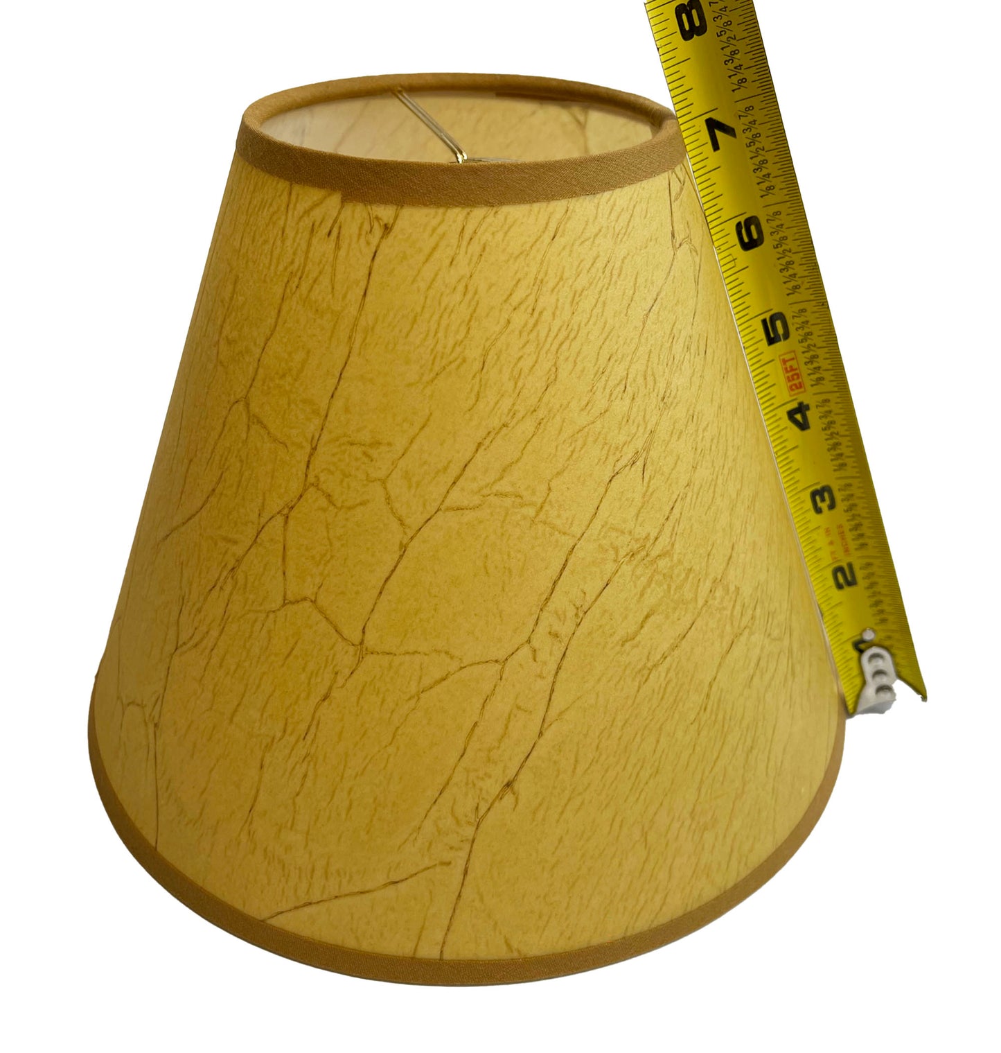 Rustic Oiled Kraft Crackled Clip-On Lamp Shade NO LACE - 9"