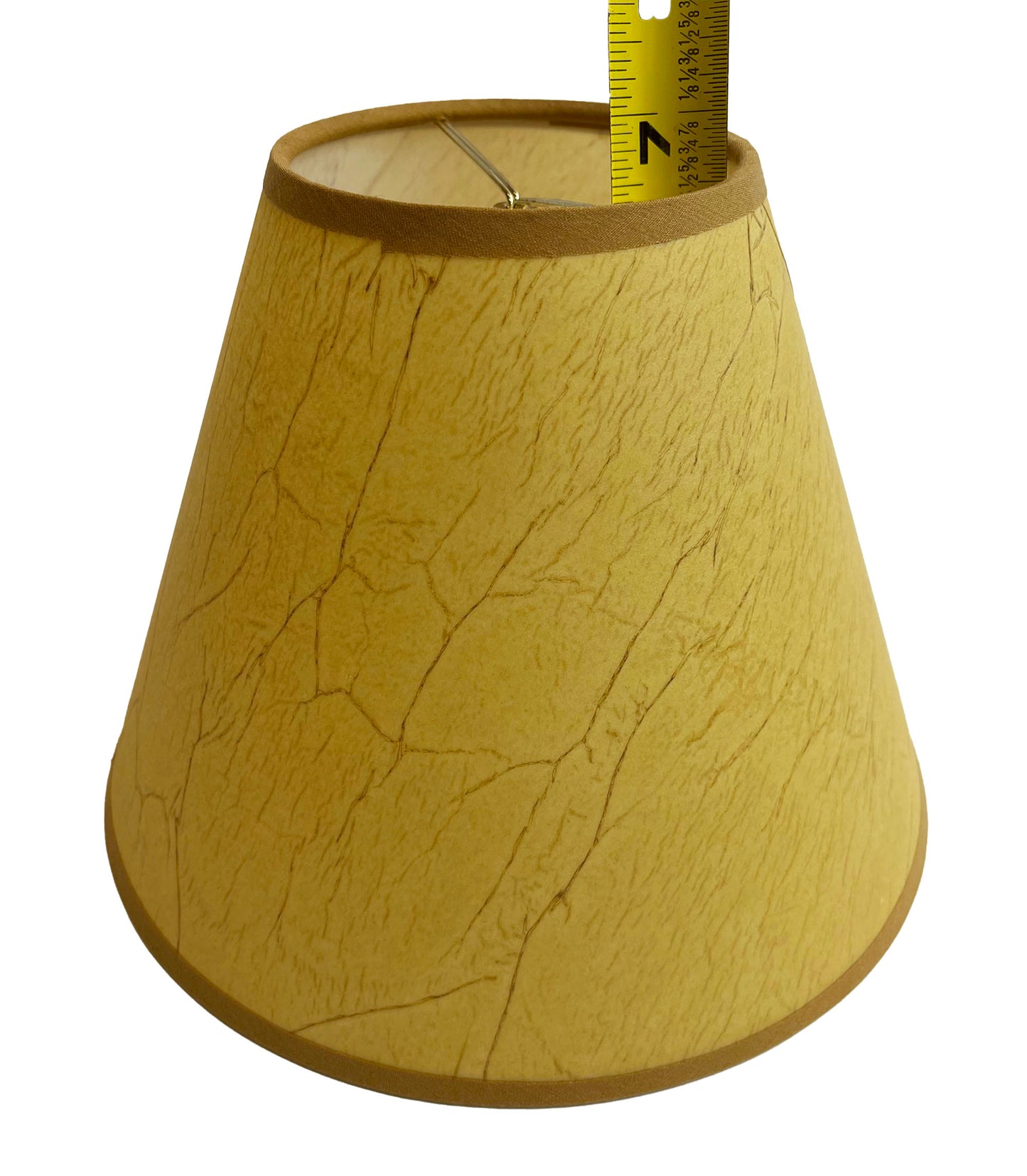 Rustic Oiled Kraft Crackled Clip-On Lamp Shade NO LACE - 9"