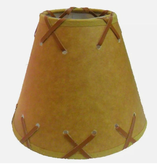 Rustic Oiled Kraft Laced Candelabra Lamp Shade - 6"
