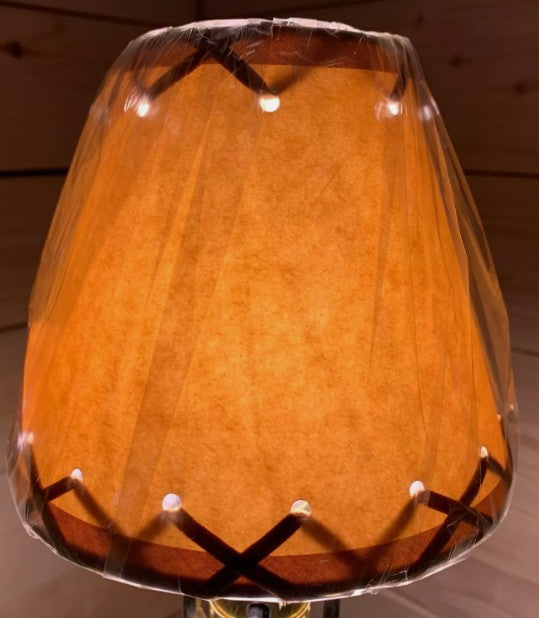 Rustic Oiled Kraft Laced Candelabra Lamp Shade - 6"