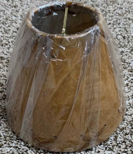 Rustic Oiled Kraft Laced Candelabra Lamp Shade - 6"