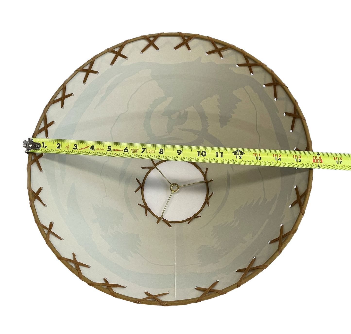 Rustic Oiled Kraft Lamp Shade with Coyote Design - 16"