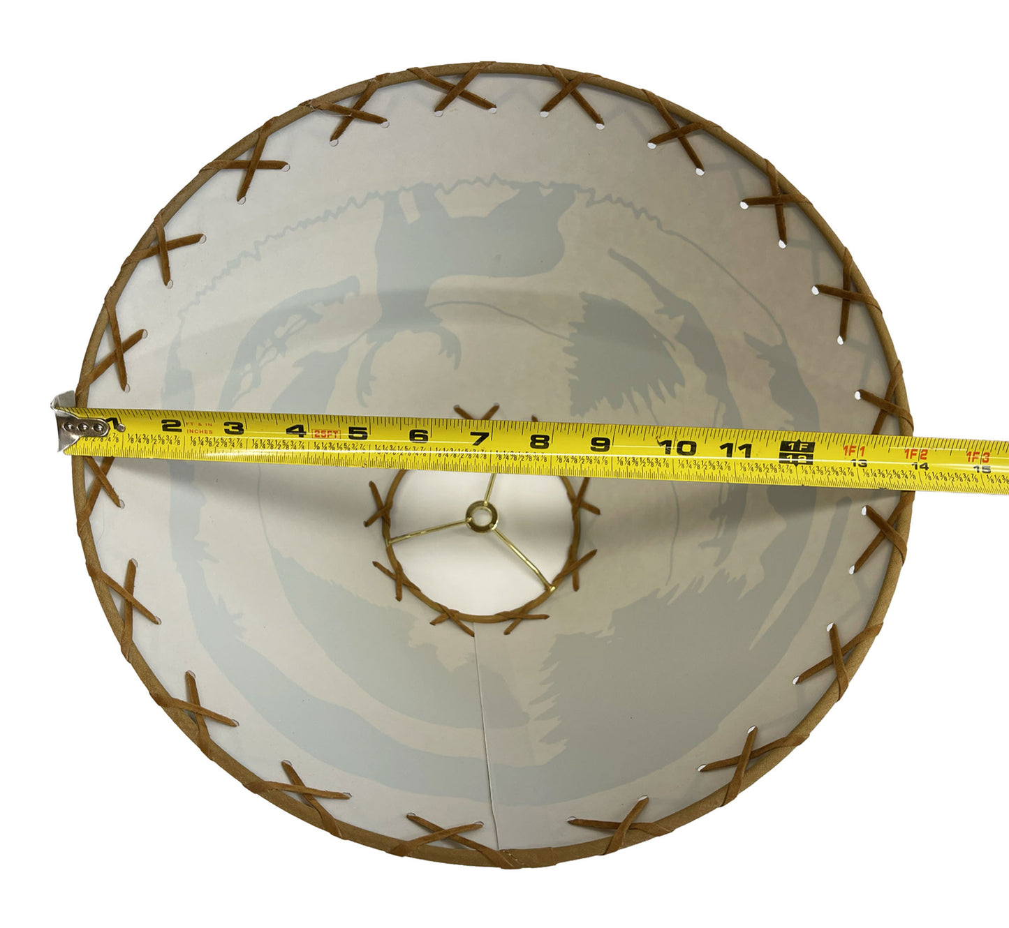 Rustic Oiled Kraft Lamp Shade with Deer Design - 14"