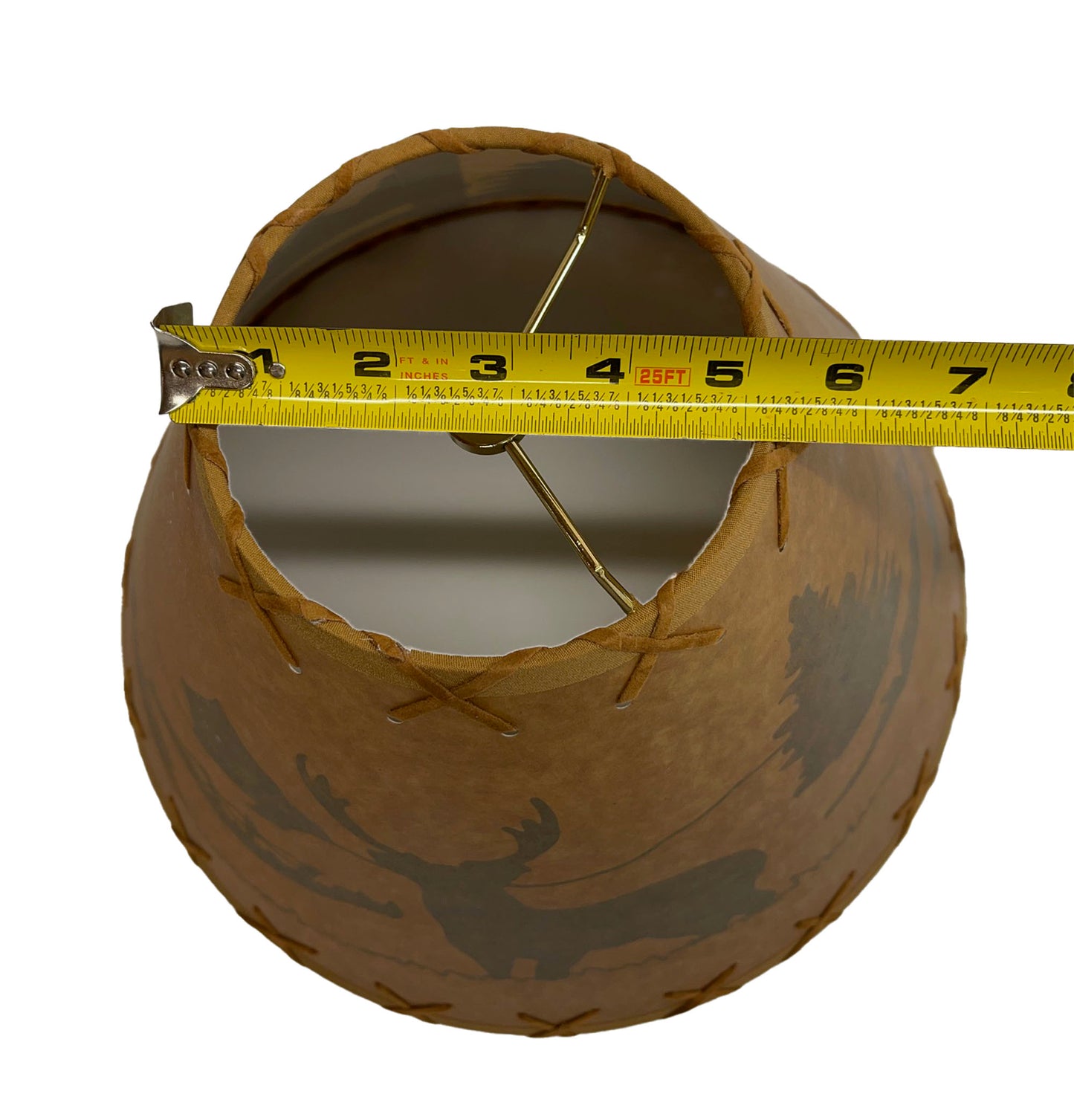 Rustic Oiled Kraft Lamp Shade with Deer Design - 14"