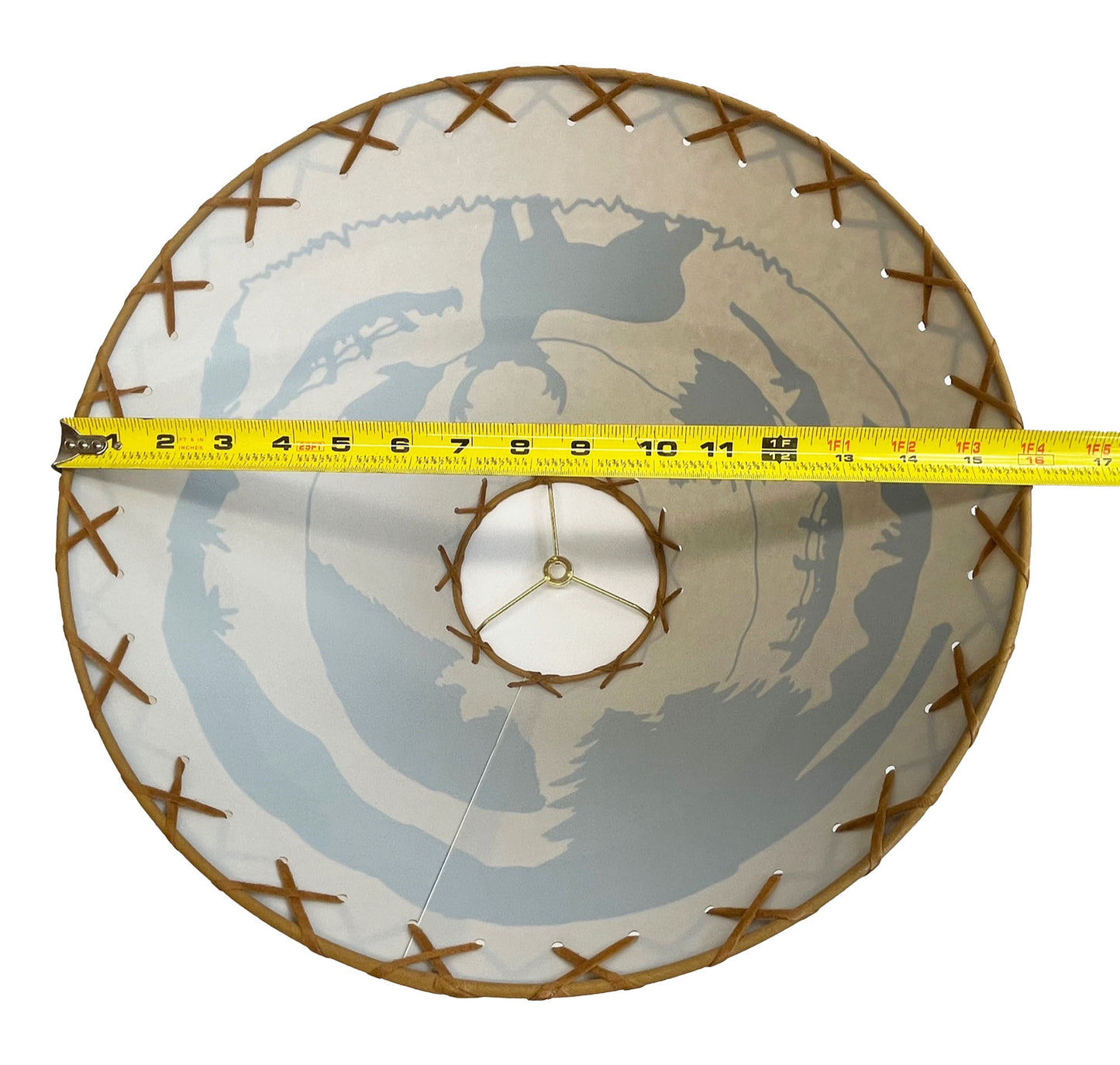 Rustic Oiled Kraft Lamp Shade with Deer Design - 16"