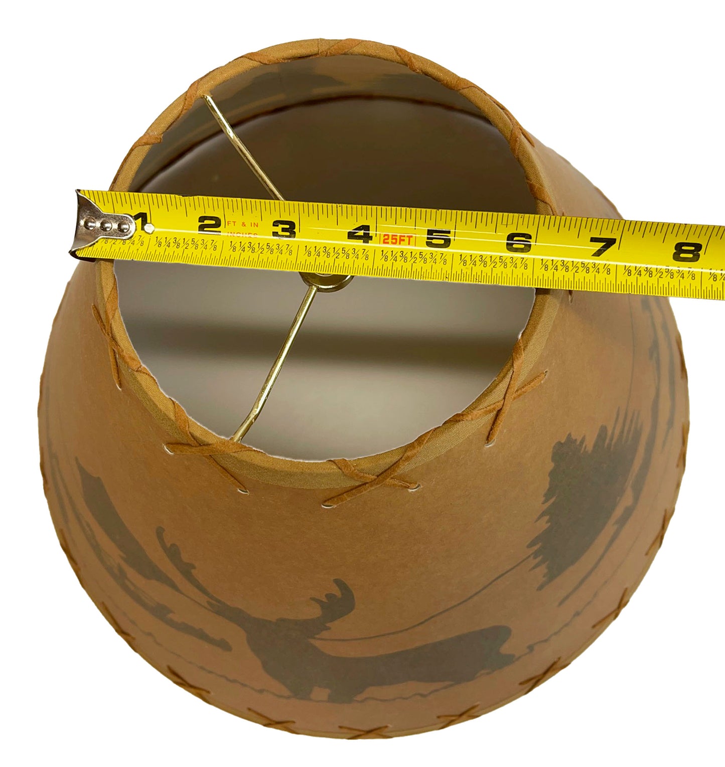 Rustic Oiled Kraft Lamp Shade with Deer Design - 18"
