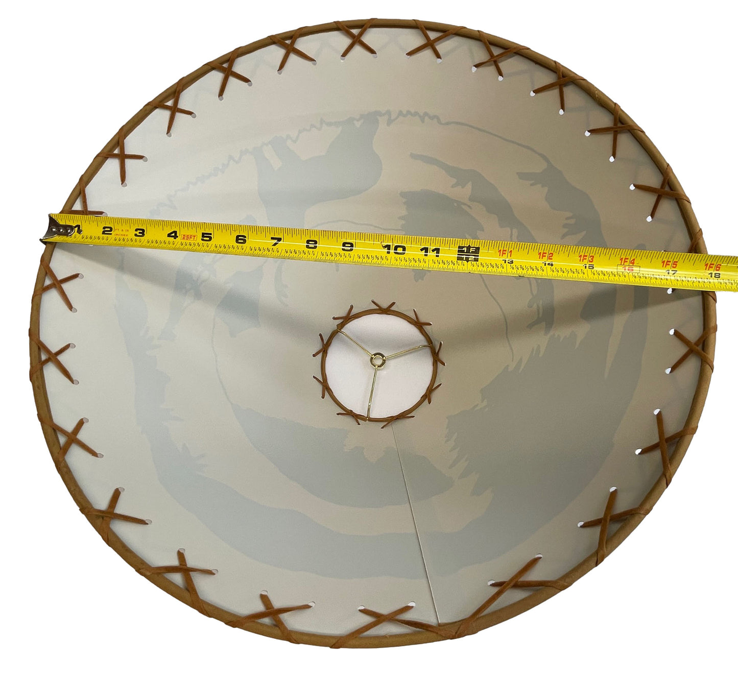 Rustic Oiled Kraft Lamp Shade with Deer Design - 18"