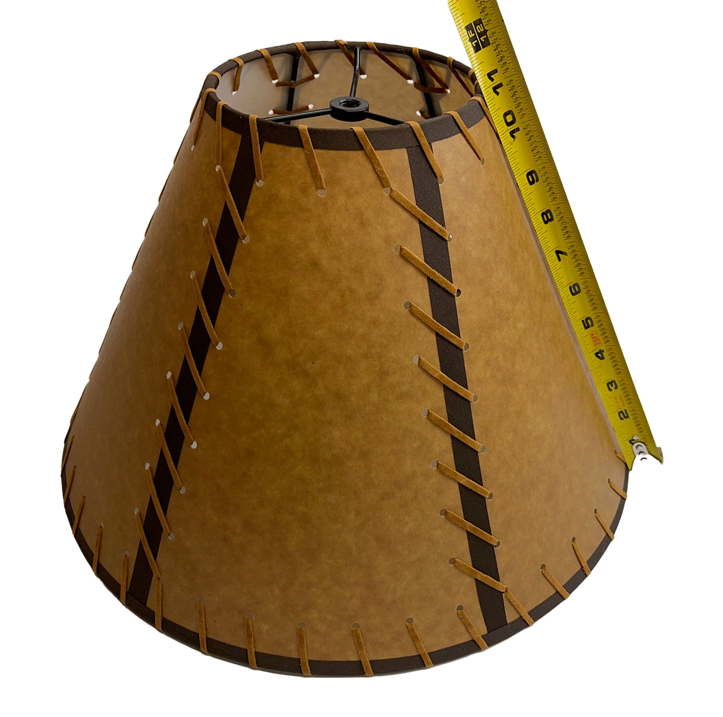 Rustic Double Laced Oiled Kraft Lamp Shade - 16"