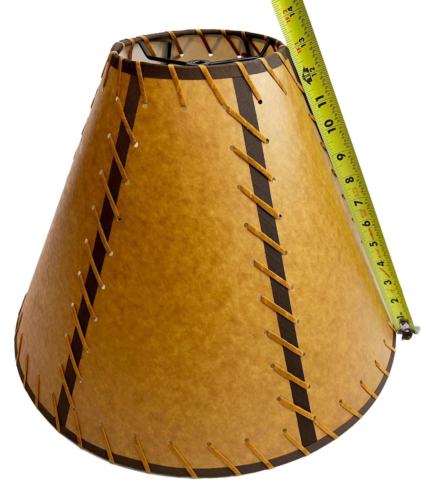 Rustic Double Laced Oiled Kraft Lamp Shade - 18"