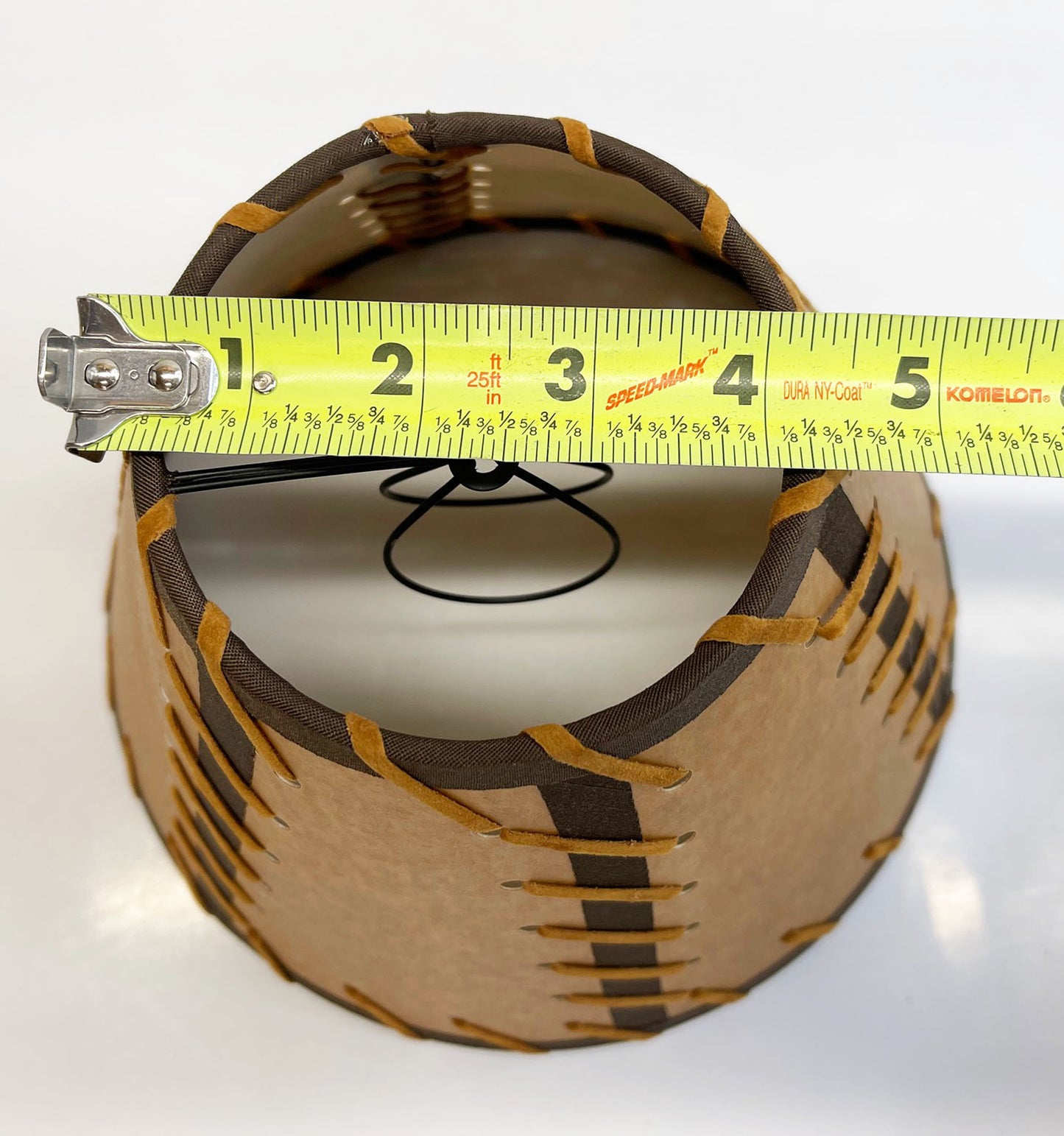 Rustic Double Laced Oiled Kraft Clip-On Lamp Shade - 9"