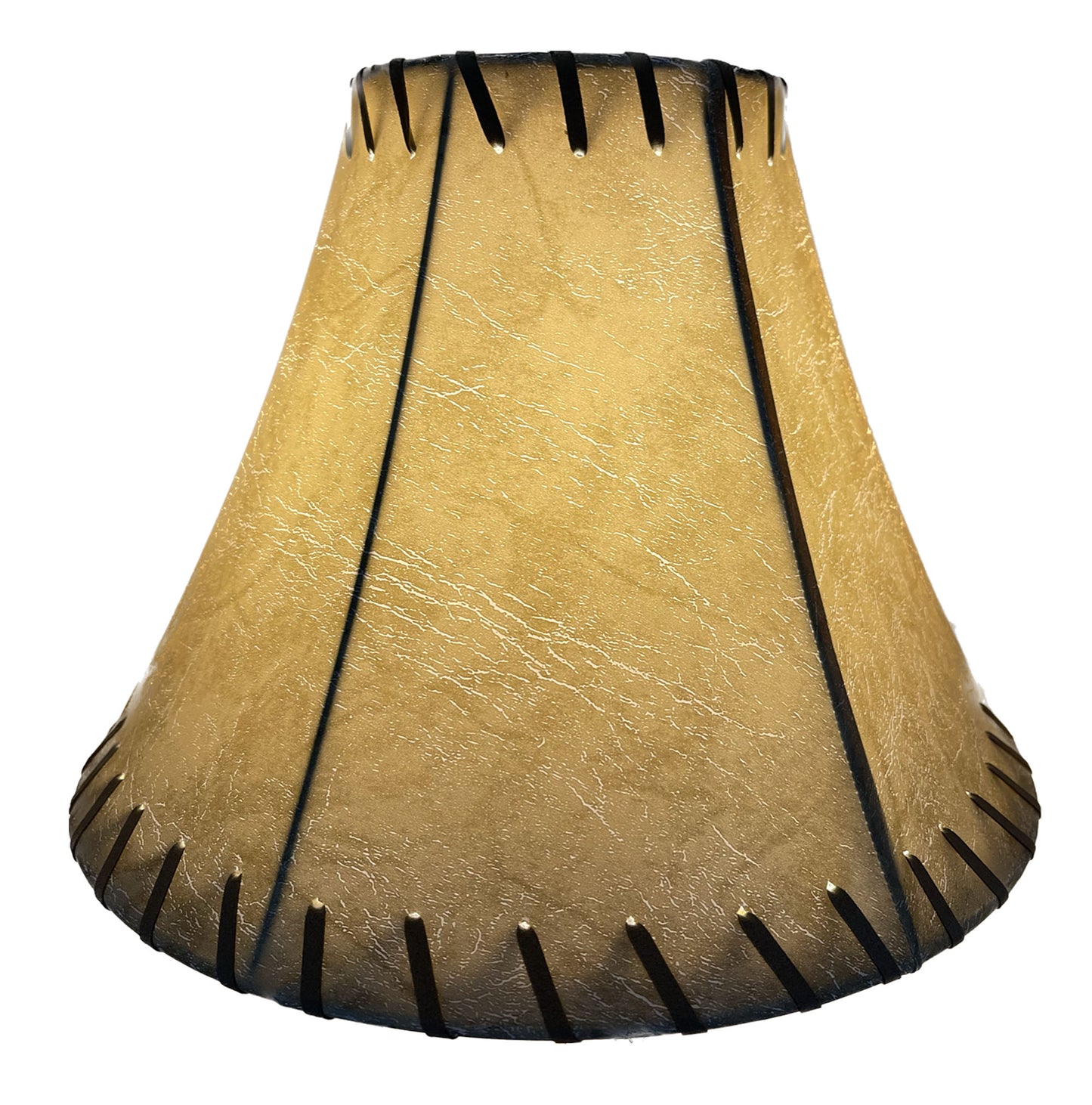 Rustic Faux Leather Bell Lamp Shade - 12"