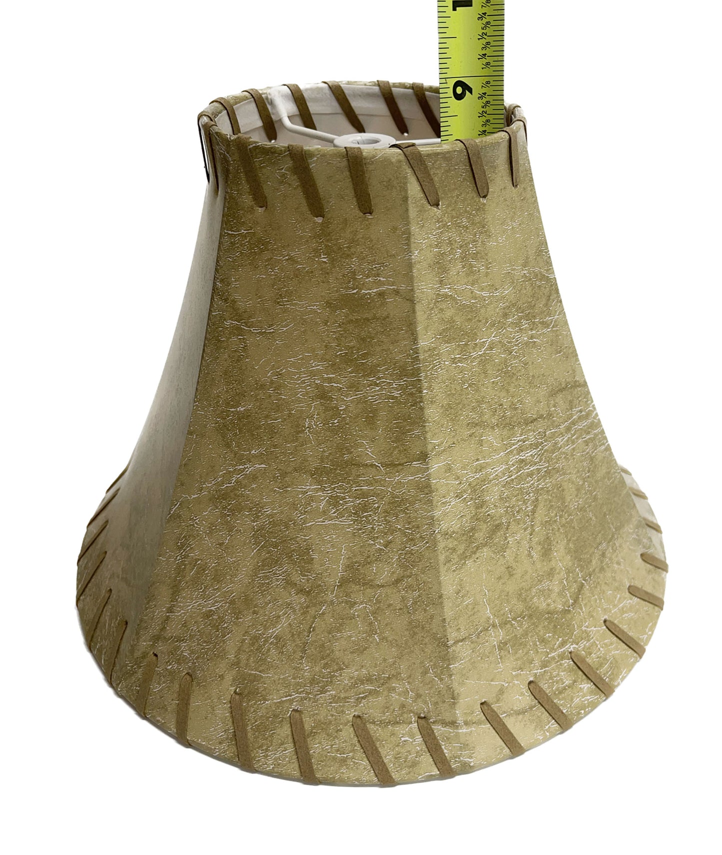 Rustic Faux Leather Bell Lamp Shade - 12"