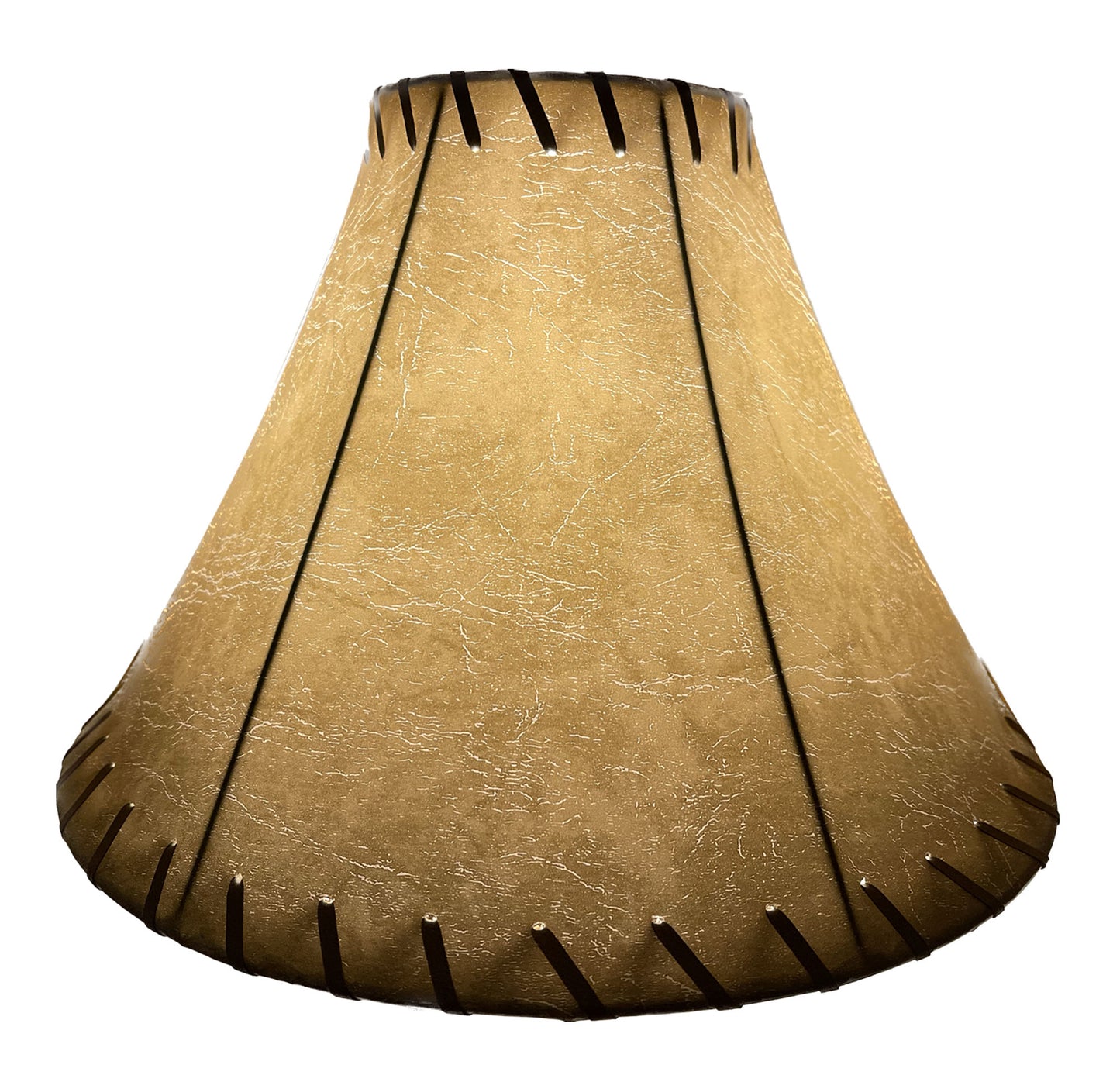 Rustic Faux Leather Bell Lamp Shade - 14"