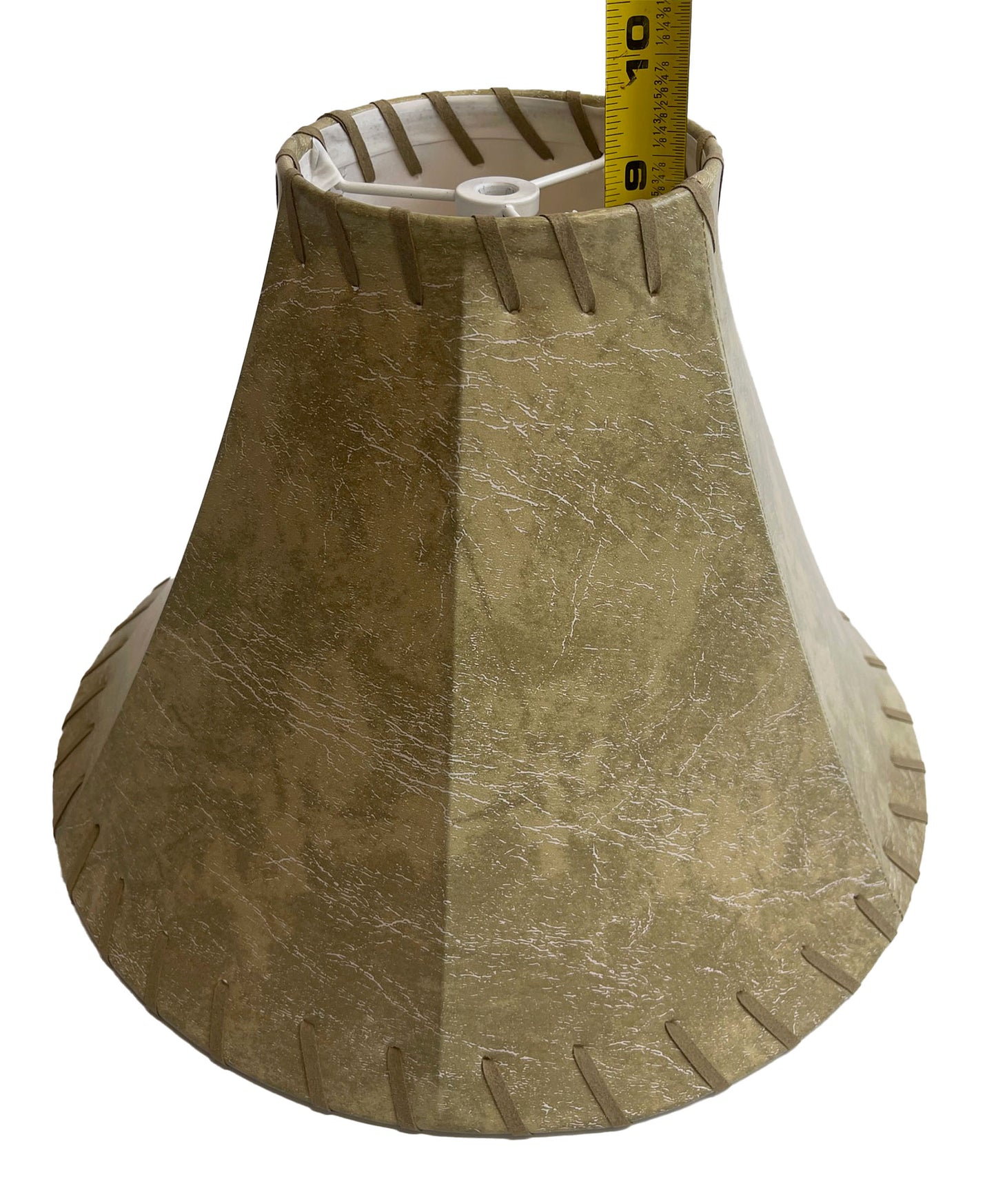 Rustic Faux Leather Bell Lamp Shade - 14"
