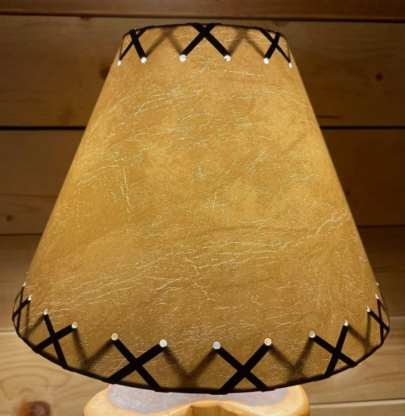 Rustic FAUX Leather Hardback Round Lamp Shade - 12"