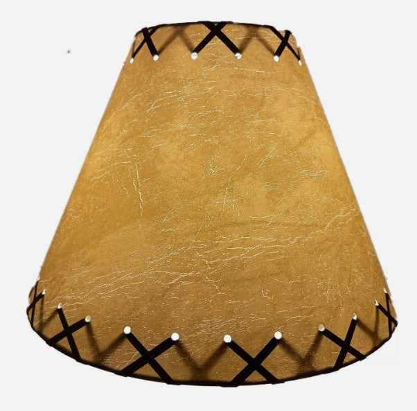 Rustic FAUX Leather Hardback Round Lamp Shade - 12"