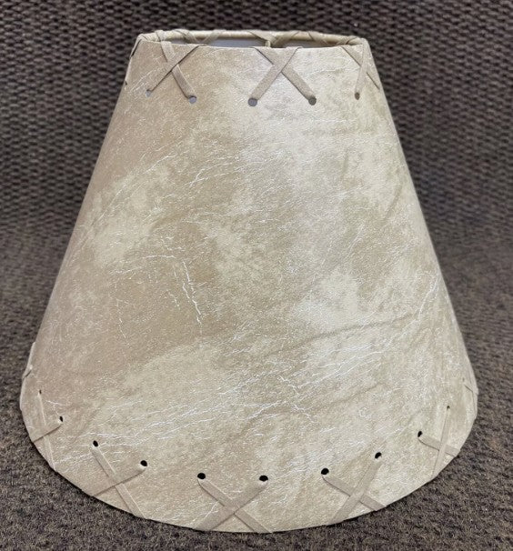 Rustic FAUX Leather Hardback Round Lamp Shade - 12"