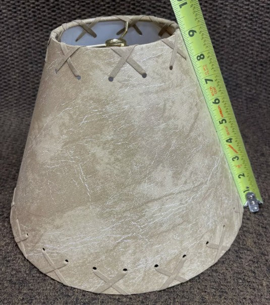 Rustic FAUX Leather Hardback Round Lamp Shade - 12"