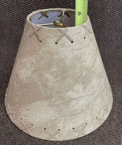 Rustic FAUX Leather Hardback Round Lamp Shade - 12"