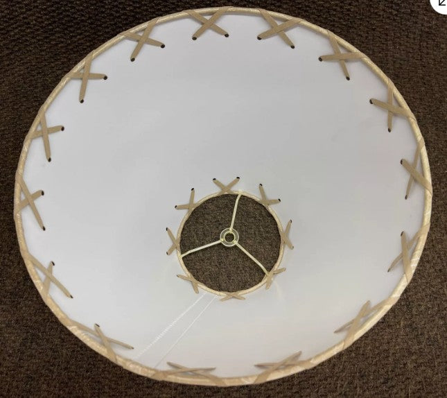 Rustic FAUX Leather Hardback Round Lamp Shade - 12"