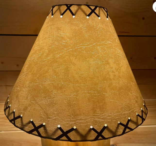 Rustic FAUX Leather Hardback Round Lamp Shade - 14"