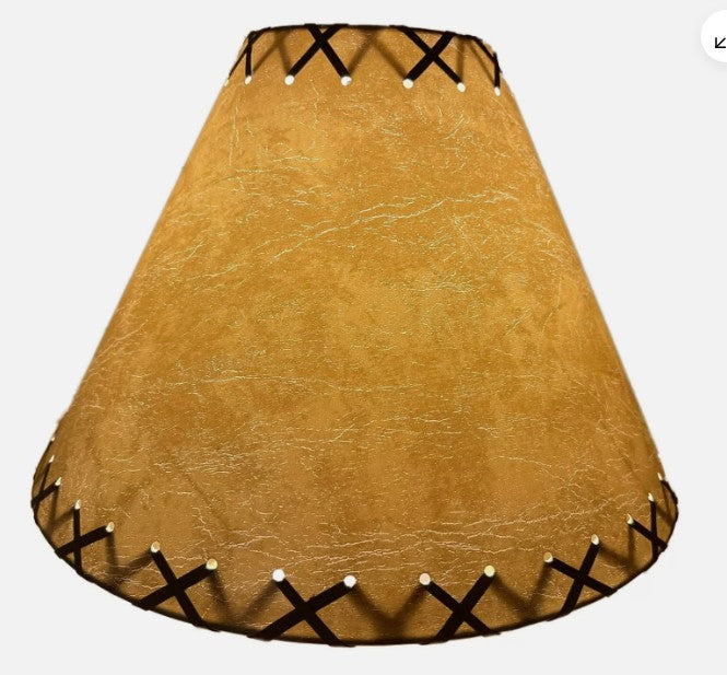 Rustic FAUX Leather Hardback Round Lamp Shade - 14"