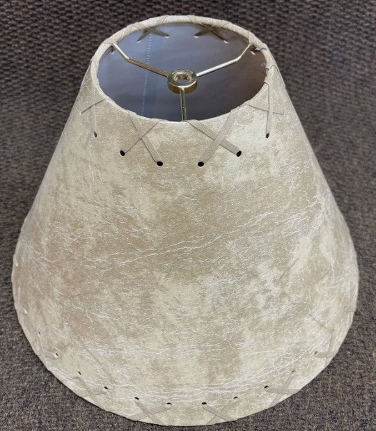Rustic FAUX Leather Hardback Round Lamp Shade - 14"
