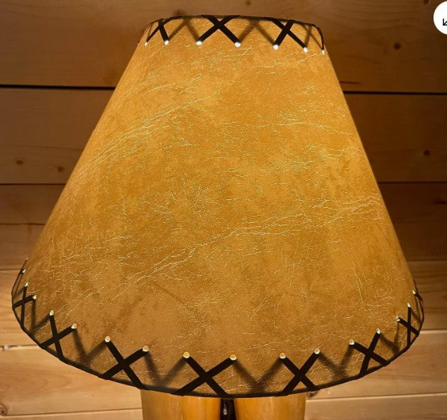 Rustic FAUX Leather Hardback Round Lamp Shade - 16"