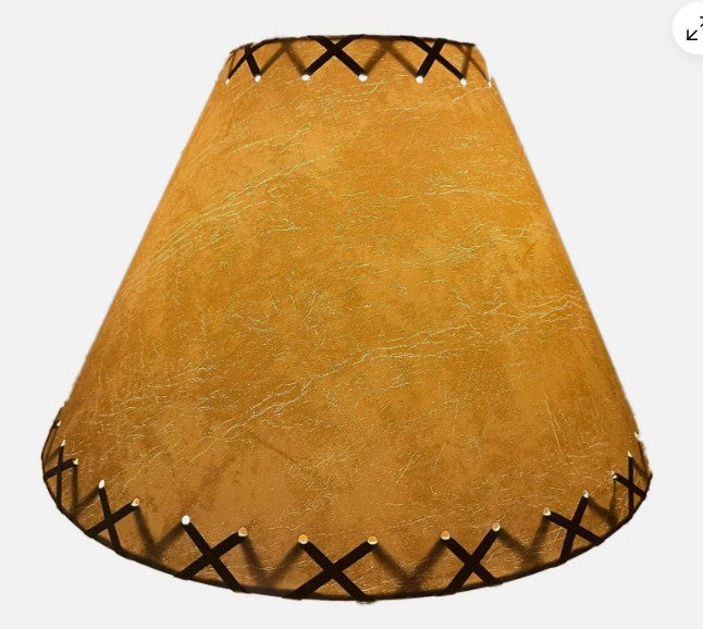Rustic FAUX Leather Hardback Round Lamp Shade - 16"