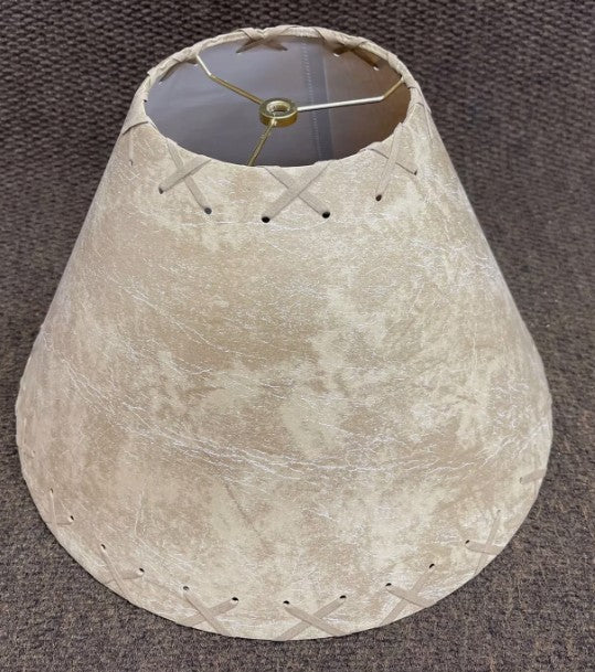 Rustic FAUX Leather Hardback Round Lamp Shade - 16"