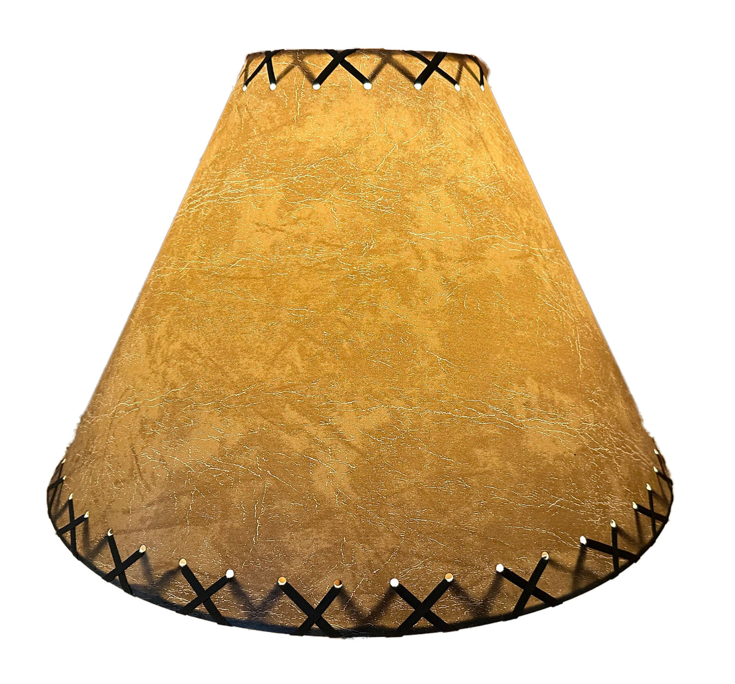 Rustic FAUX Leather Hardback Round Lamp Shade - 18"